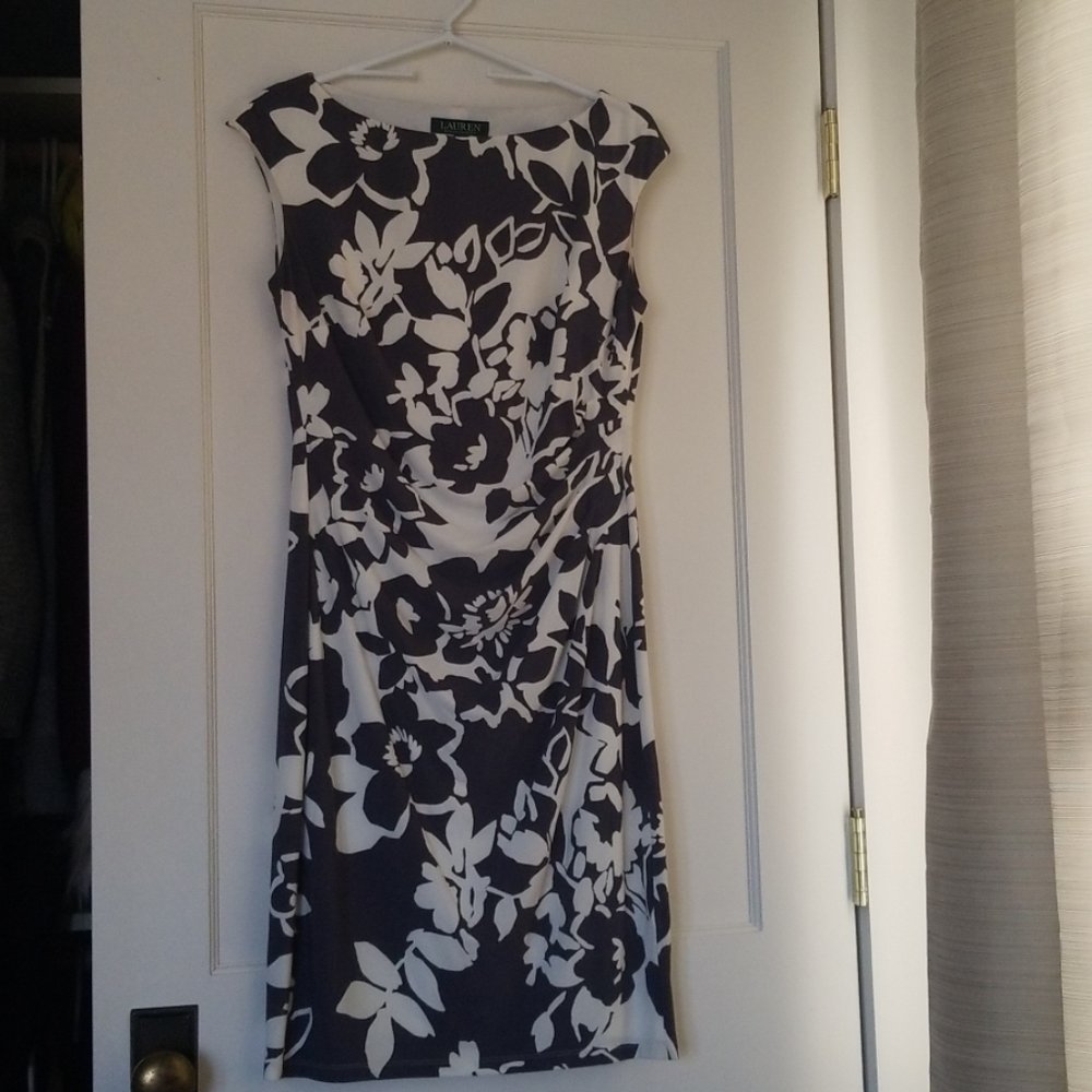 Gray and off white Ralph Lauren dress